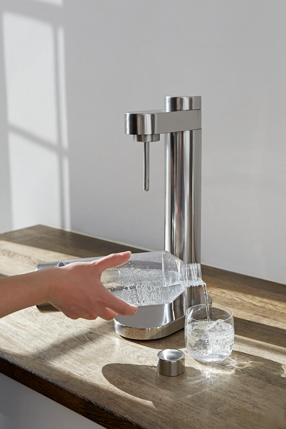 Brus sodavandsmaskine & 2 flasker - stål